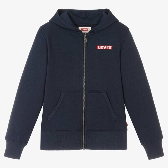 NWT BOYS LEVI'S BLACK FLEECE HOODIE US L (10/12) - Picture 1 of 14